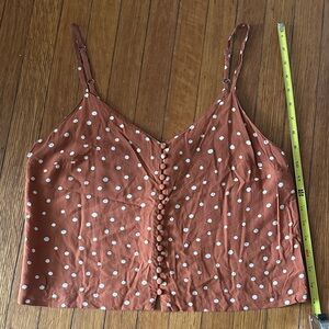 Madewell Terracotta/Rust Polka Dot Button-Front Camisole